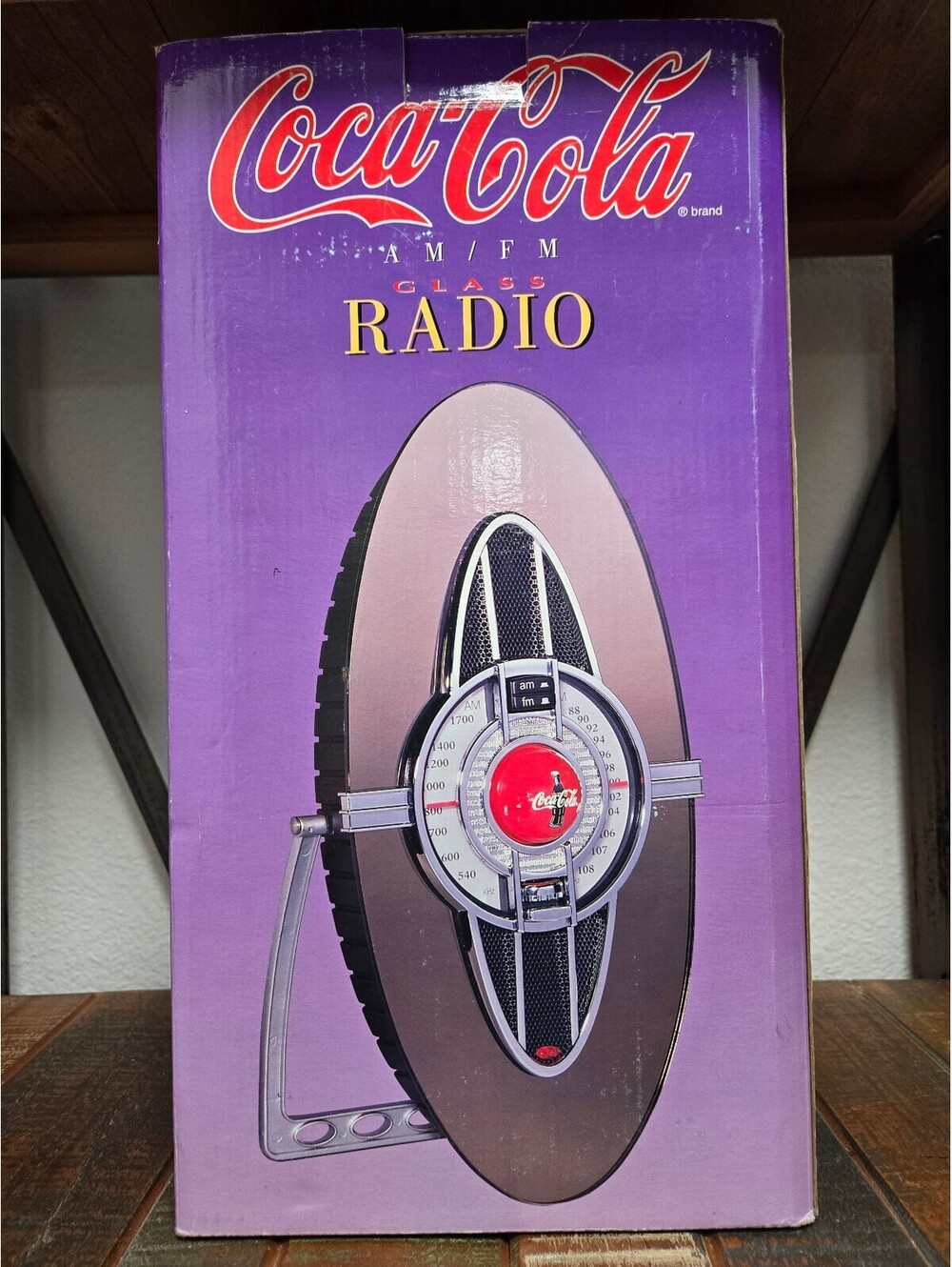 Coca-Cola Vintage Glass Mirrored Radio AM/FM 1998 with New in Box